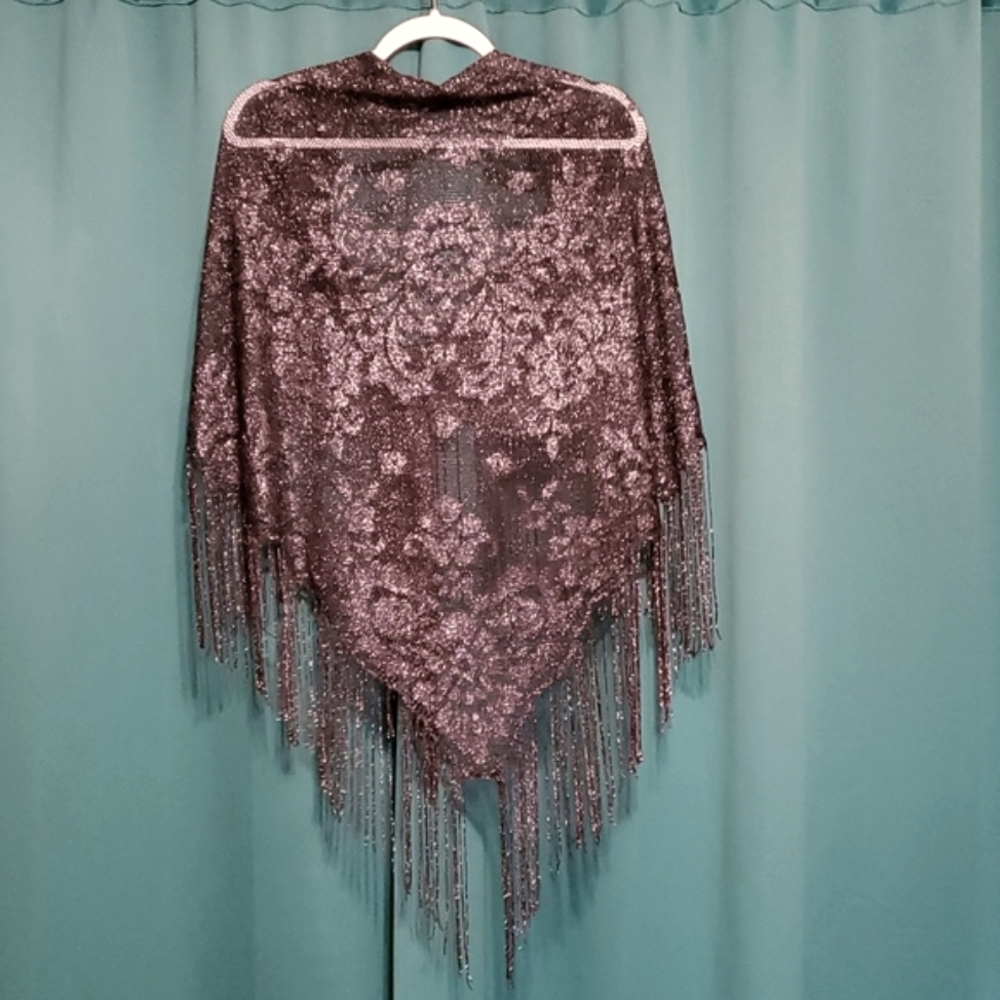 Shawl, black evening dress shawl.